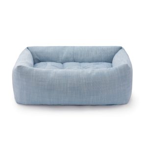 Soft Chambray Blue Bolster Dog Bed