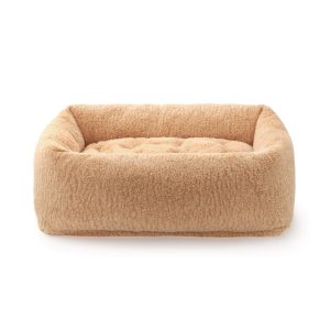 Latte Sherpa Cozy Bolster Dog Bed