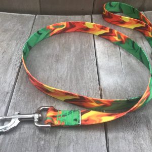 Green and Gold Marble Dog Leash, Polyester Webbing, Traffic Lead
