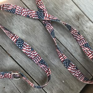 American Flag Dog Leash, USA Made Polyester Webbing, Multiple Lengths
