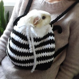 Striped Guinea Pig Carrier: Soft Cozy Bonding Pouch Sling