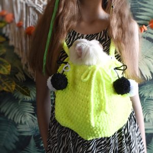 Neon Yellow Guinea Pig Carrier: Soft Cozy Small Pet Sling