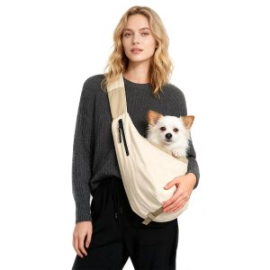 Hands Free Pet Sling Carrier - Dog & Cat Travel Bag Up to 15 lbs