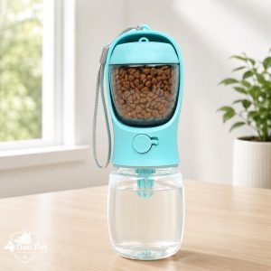 Portable Dog Water Bottle with Food Container Travel Pet Feeder