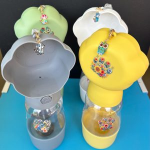 Cute Dog Travel Water Bottle/Snack Bowl with Charms