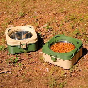 Tackle Box Dog Bowl, Stainless Steel Travel Pet Feeder with Lid, Fishing Gift for Dog Dad, Camping Outdoor Pet Gear