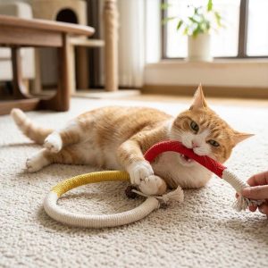Natural Silvervine Kitten Teething Toy | Safe Durable Chewing Rope for Indoor Cats | Interactive Pet Play Enrichment Tool